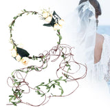 Maxbell Flower Headband Floral Crown Adjustable Wreath for Festival Wedding Champagne
