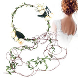 Maxbell Flower Headband Floral Crown Adjustable Wreath for Festival Wedding Champagne