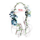 Maxbell Flower Headband Floral Crown Adjustable Wreath for Festival Wedding Blue
