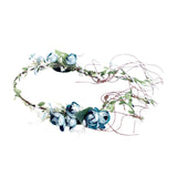 Maxbell Flower Headband Floral Crown Adjustable Wreath for Festival Wedding Blue