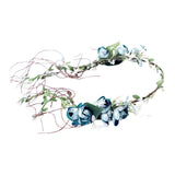 Maxbell Flower Headband Floral Crown Adjustable Wreath for Festival Wedding Blue