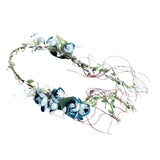 Maxbell Flower Headband Floral Crown Adjustable Wreath for Festival Wedding Blue