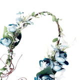Maxbell Flower Headband Floral Crown Adjustable Wreath for Festival Wedding Blue