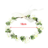 Maxbell Flower Headband Floral Crown Adjustable Wreath for Festival Wedding White