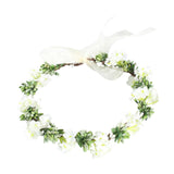 Maxbell Flower Headband Floral Crown Adjustable Wreath for Festival Wedding White