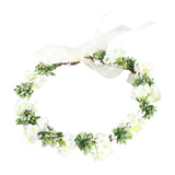 Maxbell Flower Headband Floral Crown Adjustable Wreath for Festival Wedding White