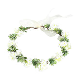 Maxbell Flower Headband Floral Crown Adjustable Wreath for Festival Wedding White