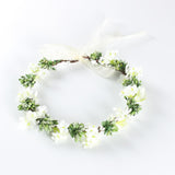 Maxbell Flower Headband Floral Crown Adjustable Wreath for Festival Wedding White