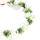 Maxbell Flower Headband Floral Crown Adjustable Wreath for Festival Wedding White