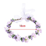 Maxbell Flower Headband Floral Crown Adjustable Wreath for Festival Wedding Violet