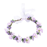 Maxbell Flower Headband Floral Crown Adjustable Wreath for Festival Wedding Violet