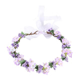 Maxbell Flower Headband Floral Crown Adjustable Wreath for Festival Wedding Violet