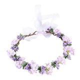 Maxbell Flower Headband Floral Crown Adjustable Wreath for Festival Wedding Violet