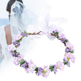 Maxbell Flower Headband Floral Crown Adjustable Wreath for Festival Wedding Violet