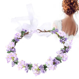 Maxbell Flower Headband Floral Crown Adjustable Wreath for Festival Wedding Violet