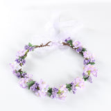 Maxbell Flower Headband Floral Crown Adjustable Wreath for Festival Wedding Violet