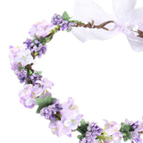 Maxbell Flower Headband Floral Crown Adjustable Wreath for Festival Wedding Violet
