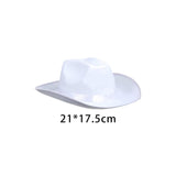 Maxbell Cowboy Hat with Bandanna Square Hair Scarf for Performance Dress up Cosplay White