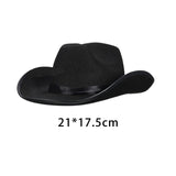 Maxbell Cowboy Hat with Bandanna Square Hair Scarf for Performance Dress up Cosplay Black