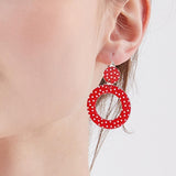 Maxbell Retro 1950S Womens Costume Set Glasses Gloves Polka Dot for Halloween Adult Red