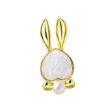 Maxbell Bunny Brooch Pin Ornament Clothes DIY Faux Pearl for Jackets New Year Kids