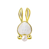Maxbell Bunny Brooch Pin Ornament Clothes DIY Faux Pearl for Jackets New Year Kids