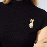 Maxbell Bunny Brooch Pin Ornament Clothes DIY Faux Pearl for Jackets New Year Kids