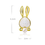 Maxbell Bunny Brooch Pin Ornament Clothes DIY Faux Pearl for Jackets New Year Kids