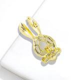 Maxbell Bunny Brooch Pin Ornament Clothes DIY Faux Pearl for Jackets New Year Kids