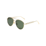 Maxbell Pilot Sunglasses Eyewear Protection Vintage Style 70S Metal Frame Green