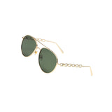 Maxbell Pilot Sunglasses Eyewear Protection Vintage Style 70S Metal Frame Green