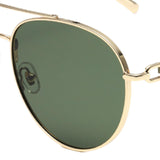 Maxbell Pilot Sunglasses Eyewear Protection Vintage Style 70S Metal Frame Green