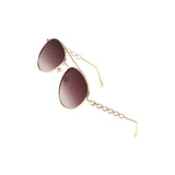 Maxbell Pilot Sunglasses Eyewear Protection Vintage Style 70S Metal Frame Tawny
