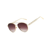 Maxbell Pilot Sunglasses Eyewear Protection Vintage Style 70S Metal Frame Tawny