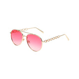 Maxbell Pilot Sunglasses Eyewear Protection Vintage Style 70S Metal Frame Pink