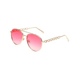 Maxbell Pilot Sunglasses Eyewear Protection Vintage Style 70S Metal Frame Pink