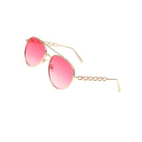 Maxbell Pilot Sunglasses Eyewear Protection Vintage Style 70S Metal Frame Pink