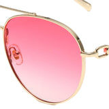 Maxbell Pilot Sunglasses Eyewear Protection Vintage Style 70S Metal Frame Pink