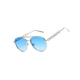 Maxbell Pilot Sunglasses Eyewear Protection Vintage Style 70S Metal Frame Blue