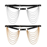 Maxbell Waist Belt with Chain Gothic Waistband for Disco Dancing for Men and Women Silver