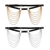 Maxbell Waist Belt with Chain Gothic Waistband for Disco Dancing for Men and Women Silver