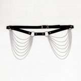 Maxbell Waist Belt with Chain Gothic Waistband for Disco Dancing for Men and Women Silver