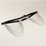 Maxbell Waist Belt with Chain Gothic Waistband for Disco Dancing for Men and Women Silver
