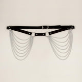 Maxbell Waist Belt with Chain Gothic Waistband for Disco Dancing for Men and Women Silver