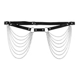 Maxbell Waist Belt with Chain Gothic Waistband for Disco Dancing for Men and Women Silver
