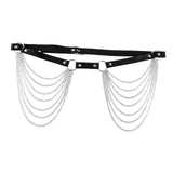 Maxbell Waist Belt with Chain Gothic Waistband for Disco Dancing for Men and Women Silver