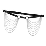 Maxbell Waist Belt with Chain Gothic Waistband for Disco Dancing for Men and Women Silver