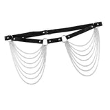Maxbell Waist Belt with Chain Gothic Waistband for Disco Dancing for Men and Women Silver