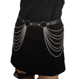 Maxbell Waist Belt with Chain Gothic Waistband for Disco Dancing for Men and Women Golden
