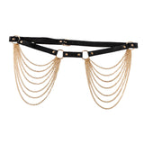 Maxbell Waist Belt with Chain Gothic Waistband for Disco Dancing for Men and Women Golden